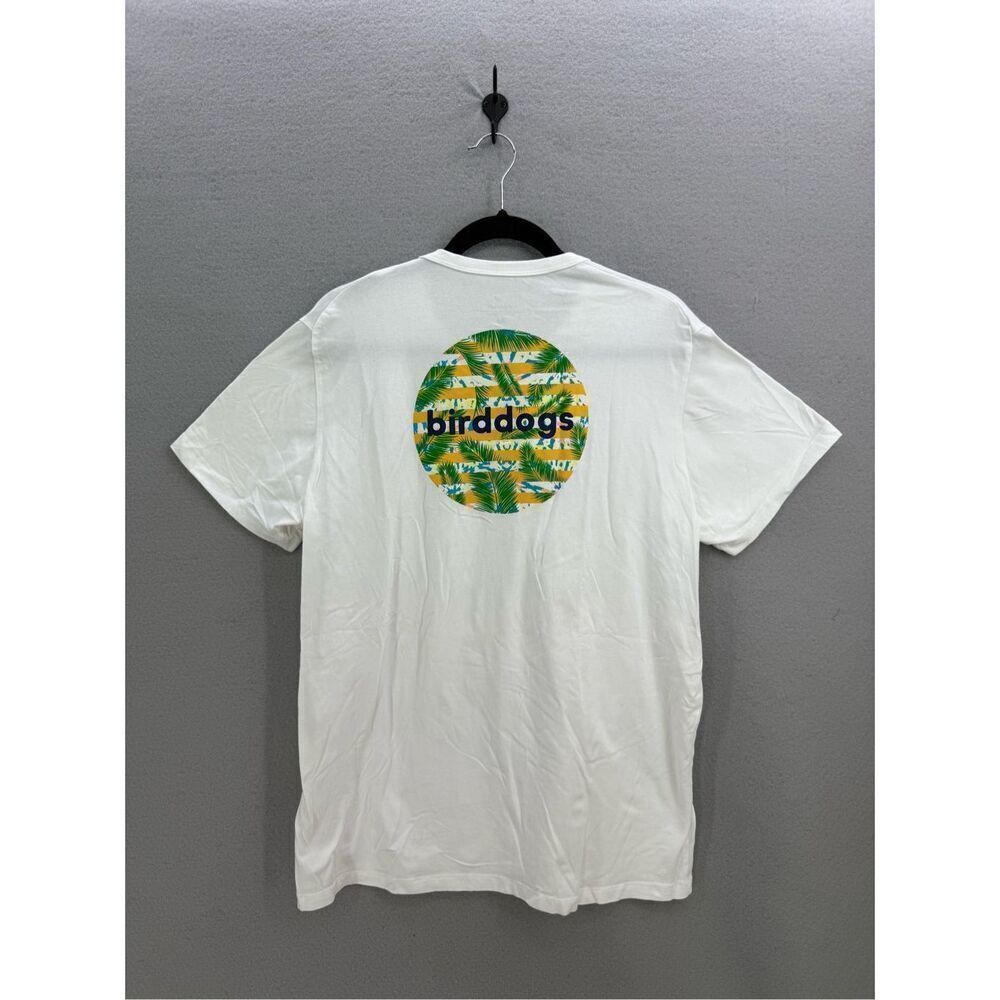 Birddogs Mens White Graphic Logo Stretch Crew Neck Short Sleeve T-Shirt Size XL